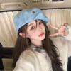 Novo Estilo Pequeno D-Label Denim Beret Estilo Coreano Sweet Cool Face Mostrado Chapéu Pequeno Mulheres Estilo Japonês Moda All-Match Painter Hat Trendy