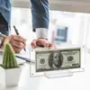 Marco de exhibición de billetes de dólar acrílico transfronterizo para uso doméstico, soporte para colección de papel moneda y monedas conmemorativas, transparente con base, artículo decorativo