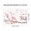 Br0636H Gato Lindo Rosa Autoadhesivo Pegatina de Pared Rama de Flor de Durazno Decoración de Pared de Fondo para Habitación Infantil Pegatina