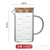 Taza medidora de vidrio resistente al calor para cocina, microondas, horneado, taza graduada, vaso, calentamiento a fuego directo, taza de leche no corrosiva