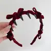 Diadema Vintage de Terciopelo con Lazo y Dientes para Mujer, Diadema de Invierno y Otoño de Gama Alta, Accesorio Versátil y Elegante para el Cabello