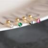 Pendientes de diamantes de colores para mujer, S92518K, dorados, con forma de cóclea, minitornillos sencillos, accesorios para las orejas
