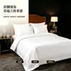 80% Algodón 20% Poliéster 80S Satén de Doble Hilo Ropa de Cama de Hotel Artículos Individuales Hotel Casa de Huéspedes Volante de Borde Ancho Funda de Edredón Sábana Funda de Almohada