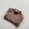 Camiseta Térmica de Algodón y Cachemira para Niños 2026 Otoño e Invierno Unisex Versátil de Manga Larga y Cuello Medio Ropa Cálida Elástica para Niños Pequeños