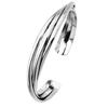 Pulsera Plateada Retro Tailandesa Miao Xizang para Hombres y Mujeres Abierta Aplastada Cadena Plana Ligera Retorcida Pulsera de Pareja Geométricamente Ajustable