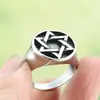 Anillo de estrella de seis puntas de acero inoxidable Joyería para hombre de personalidad europea y americana Anillo de acero de titanio punk retro al por mayor