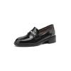 Dos Tipos de Hebillas Metálicas Internas, Completamente de Cuero Genuino por Dentro y por Fuera, Mocasines para Cuatro Estaciones 2024 Primavera Zapatos Planos Gruesos de Tacón Medio Piel de Vaca Talla Grande 41