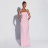 Vestido de Tubo Color Sólido con Lentejuelas Personalizado para Mujer 2027 Primavera Nuevo Estilo Sin Mangas Moderno con Tirantes Cintura Ajustable Vestido Largo con Abertura