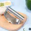 Prensa de Ajo Anillo de Acero Inoxidable Prensa de Ajo Casera Machacador de Ajo Pinza de Ajo Manual Artefacto Pelador de Ajo
