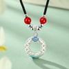 Colar Fivela da Paz Estilo Antigo para Mulheres Prata Pura S999 Luxo Leve Nicho Corrente para Clavícula Tendência Nacional Novo Estilo Chinês Colar com Pingente Atacado