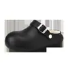 Novedad otoño e invierno 2026, pantuflas de algodón estilo Birkenstock para mujer, puntera cerrada, forradas de felpa, cálidas, impermeables, para exteriores, suela gruesa de EVA