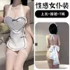 Travesseiro sussurrando lingerie sexy traje de empregada sexy japonesa role play uniforme de empregada traje de pijama 5
