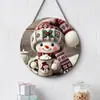 Adornos Navideños Creativos Transfronterizos Artesanías de Madera Cartel Redondo para Puerta Serie Colgante de Madera 20Cmos Colgante
