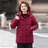 Chaqueta de Algodón de Invierno con Forro Polar para Madres de Mediana Edad y Mayores, Ropa Exterior Cálida, Abrigo de Algodón Holgado y Elegante para Abuelas