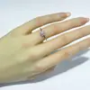 Anillo de Moissanita Nuevo en Stock Anillo de Plata de Ley S925 para Mujer Anillo de Boda para Mujer de 0.5 Quilates