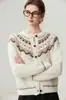 Nuevo Cardigan 100% Cachemir Otoño/Invierno 2026 para Mujer Jacquard Retro Fair Isle Holgado Punto de Cuello Redondo Prendas de Abrigo