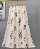Falda de algodón y seda para mujer verano Nueva holgada talla grande mujeres embarazadas pueden usar falda exterior casual del sudeste asiático delgada