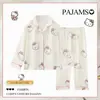 Cardigã de Algodão com Golas tipo Nuvem, Confortável e Macio, Estampa Fofa de Desenho Animado, Adequado para Meninos e Meninas, Roupa Infantil de Outono, Cardigã de Comprimento Duplo