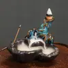 Quemador de incienso de reflujo transfronterizo alta montaña y agua que fluye quemador de áloe y sándalo ceremonia del té Zen decoración creativa para el hogar interior estufa de cerámica