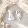 Estilo coreano cabelo desfiado crianças tamanho pequeno tinta branca gota d'água bb clip quadrado simples amor pet grampo de cabelo acessórios diy