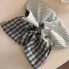 Scrunchie Xadrez com Design Xadrez Patchwork e Listrado, Acessório de Cabelo Scrunchie Estilo College Feminino com Acabamento de Luxo
