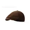 Gorra de visera de pana vintage para otoño e invierno, estilo británico de moda, gorra de pico versátil artística japonesa, moderna