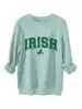 Amazon Ebay Sitio Independiente Moda Engrosada Cálida Mujer Trébol Irlandés Verde Otoño e Invierno Nueva Sudadera