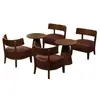 Conjunto de Mesa e Cadeiras para Café, Cadeira Sofá Individual para Loja de Chá com Leite, Área de Jantar Comercial de Lazer para Pousada Hotel, Estilo Retrô