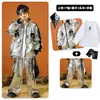 Ropa de Moda Street Dance Infantil Niños Traje plateado Xi Hip Hop Infantil Calle Frita Niñas Tambor Ropa de Actuación Día de Año Nuevo