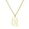 Europa y Estados Unidos populares transfronterizos 26 letras colgante A- Z iniciales collar collar de acero inoxidable moda joyería para commuters mujeres