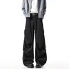 YK168 Control Especial P38 68 Sin Sombra Pared Moda Otoño Estilo Americano Ligeramente Acampanado Plisado Drapeado Holgado Pantalones Casuales