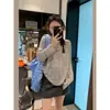 Talla Extra Estilo Perezoso Delgado Manga Larga Mujer Holgado Moda Cubierta Sensación Relajada Top