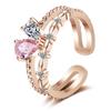 Anillo de Dedo Índice con Forma de Corazón de Celebridad Cibernética Moda Femenina Diamante de Zirconio Estilo Coreano Abierto Estilo Frío Anillo Ajustable Anillo de Moda Ins