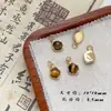 Ojo de Tigre Natural Perla Incrustada con Chapado en Oro de 18K Mariposa en Forma de Durazno Separador de Cuentas de Oración Accesorios para Manualidades Hechos a Mano