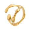 Anillo abierto con cruz irregular de acero de titanio bañado en oro de 18 quilates, diseño europeo y americano, personalizado, INS Wind ring R234190