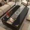 Nuevo Mantel Individual para Mesa de Café de Sala de Estar Estilo Chino, Impermeable, Resistente al Aceite, Resistente al Calor, Lavable, Mantel Individual de Madera Maciza para Mesa de Té