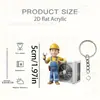 Colgante de Mochila con Estampado de Animales de Dibujos Animados 2D Llavero de Coche Decoración Plana Transfronteriza Accesorio Acrílico