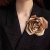 Broche Rosa Grande Estilo Francês Temperamento Feminino Feito à Mão Corsage de Tecido Alfinete Alto Senso de Design Acessórios para Vestido de Terno