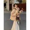 Chamarra acolchada estilo Chanel, moda de invierno para mujer, chaqueta de algodón rellena de plumón estilo coreano, corte holgado, con capucha, corta, cálida y gruesa