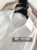 Camisa de lino para mujer, diseño de otoño, camisa blanca, chaqueta top casual suelta de manga larga de longitud media para verano