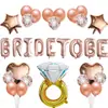 Balão de Filme de Alumínio Letras 'Bride to Be' Rosa Dourado 16 polegadas Conjunto para Festa de Pedido de Casamento Decoração de Confissão