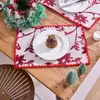 Tapete de Mesa de Tecido Yimanqi Yun Jacquard Preto Bordado Leopardo da Selva Estilo Palaciano Decoração de Mesa Tapete de Isolamento Térmico