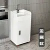 Lavatório Móvel de Chão Lavatório com Sensor Automático Tipo Armazenamento de Água Escritório Loja Salão de Beleza Lavatório
