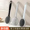 Cepillo de Esponja con Mango Largo para Ollas, Cepillo Doble Cara para Lavar Platos de Cocina, Estropajo Descontaminante Potente, Cepillo de Limpieza con Cabezal de Cepillo Reemplazable