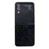 Nova capa de celular dobrável estilo Chanel em couro texturizado para Samsung Z FLIP5, tendência Z FLIP4/3