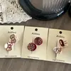 Acessórios de Cabelo Vermelhos Estilo Novo para Meninas, Presilhas Laterais de Acrílico, Grampos Estampados Ovais, Fábrica de Presilhas de Cabelo