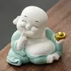 Adornos para Coche de Buda Maitreya de la Suerte Oficina de Entrada Sala de Estar Decoración Cerámica Lindos Monjes Pequeños Manualidades