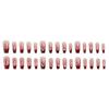 Uñas Postizas Usables Estilo Francés Color Borgoña con Acabado de Lujo, Efecto Blanqueador, Manicura Usable para Mujeres, Uñas Postizas al por Mayor