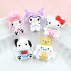 Pegatinas para Pasadores Sanrio Kuromi Temática de Perro Materiales Refrigerador DIY Pegamento Cremoso Caja de Papelería Kit de Material de Resina