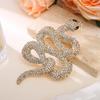 Broche Serpiente Zodíaco de Diamantes Completos de Lujo Grande Sentido de Alta Gama Europeo y Americano Personalidad Exagerada Accesorios Pin Corsage Traje Serpiente